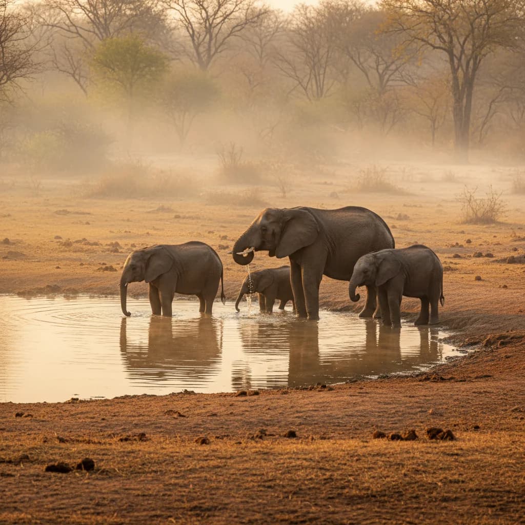Majete at daybreak