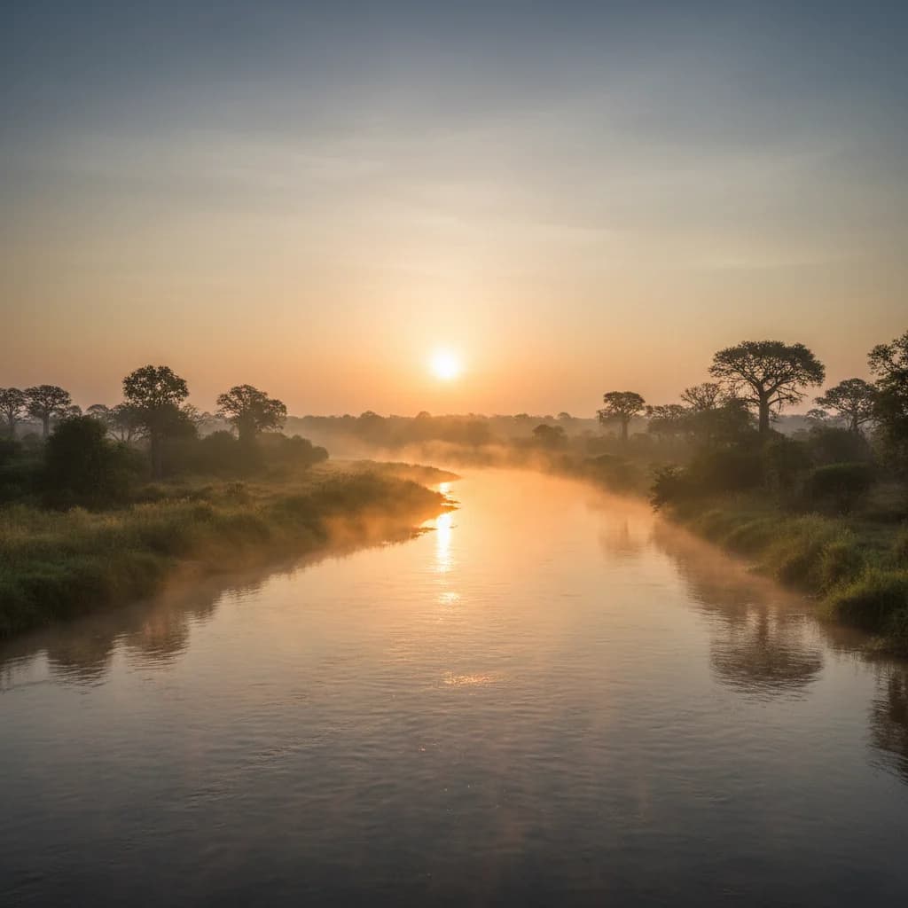 The Shire River winding through Liwonde National Park